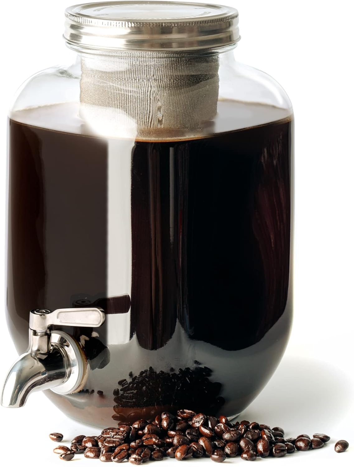 County Line Kitchen Cold Brew Coffee Maker - Stainless Steel Filter - Iced Tea & Coffee - 4 Qt
