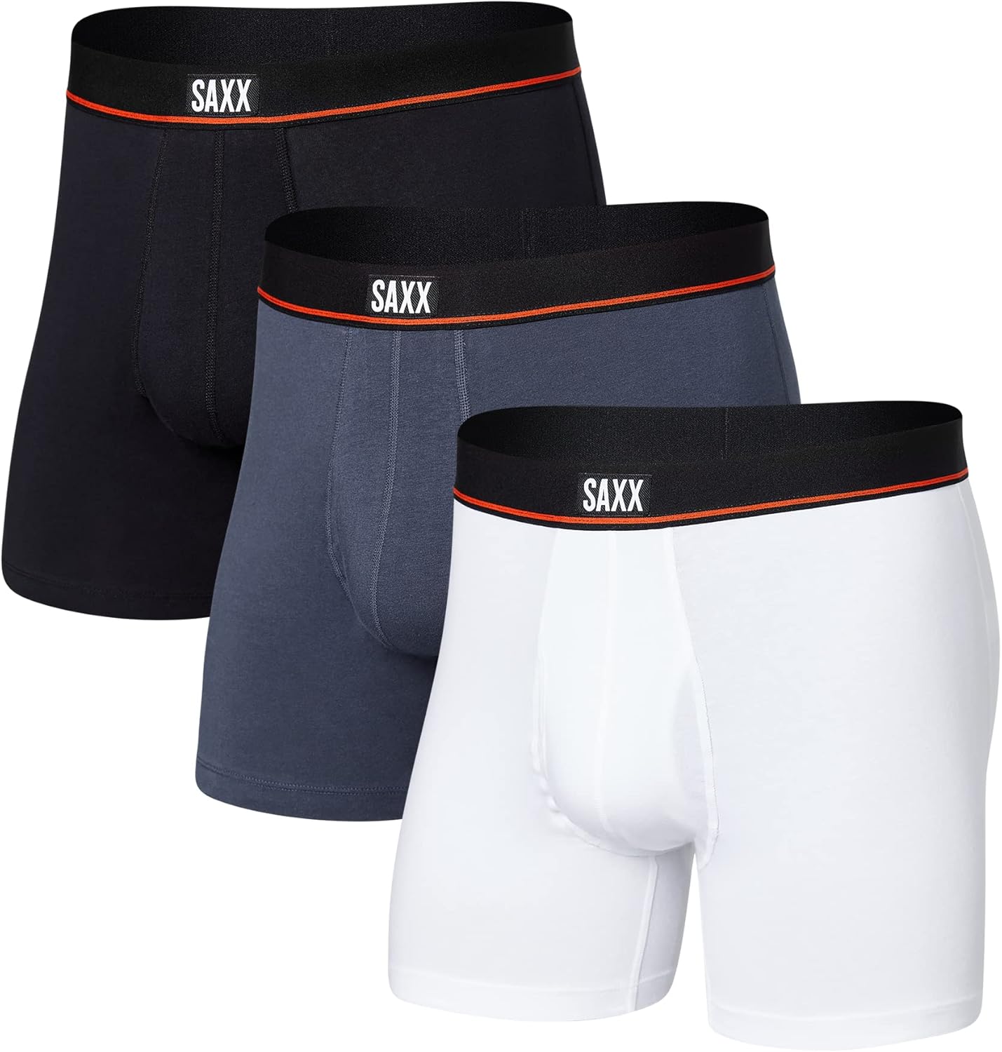 SAXX Men's Underwear Non-Stop Stretch Cotton Boxer Briefs 3Pk