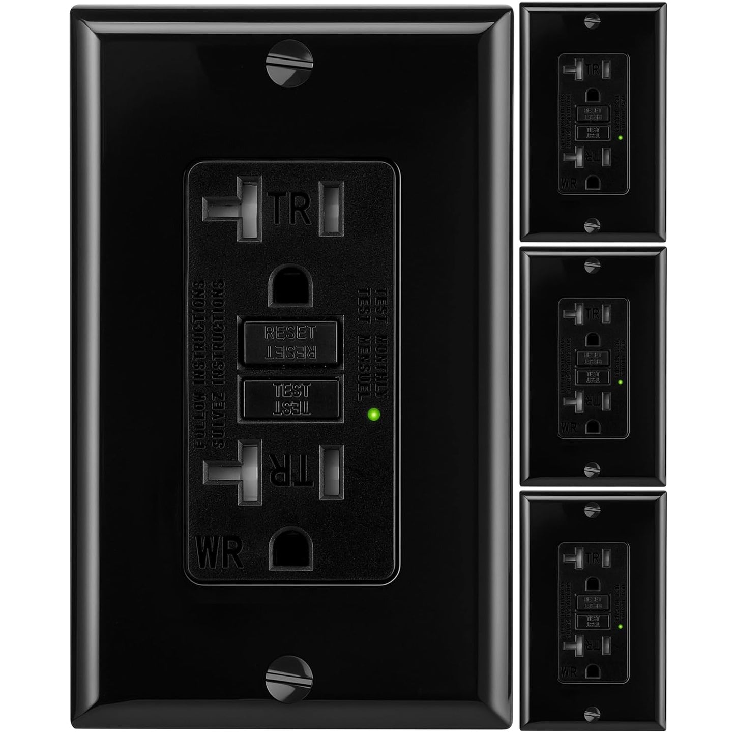 GFCI Outlet 20 Amp Self-Test Weather Resistant for Indoor Outdoor