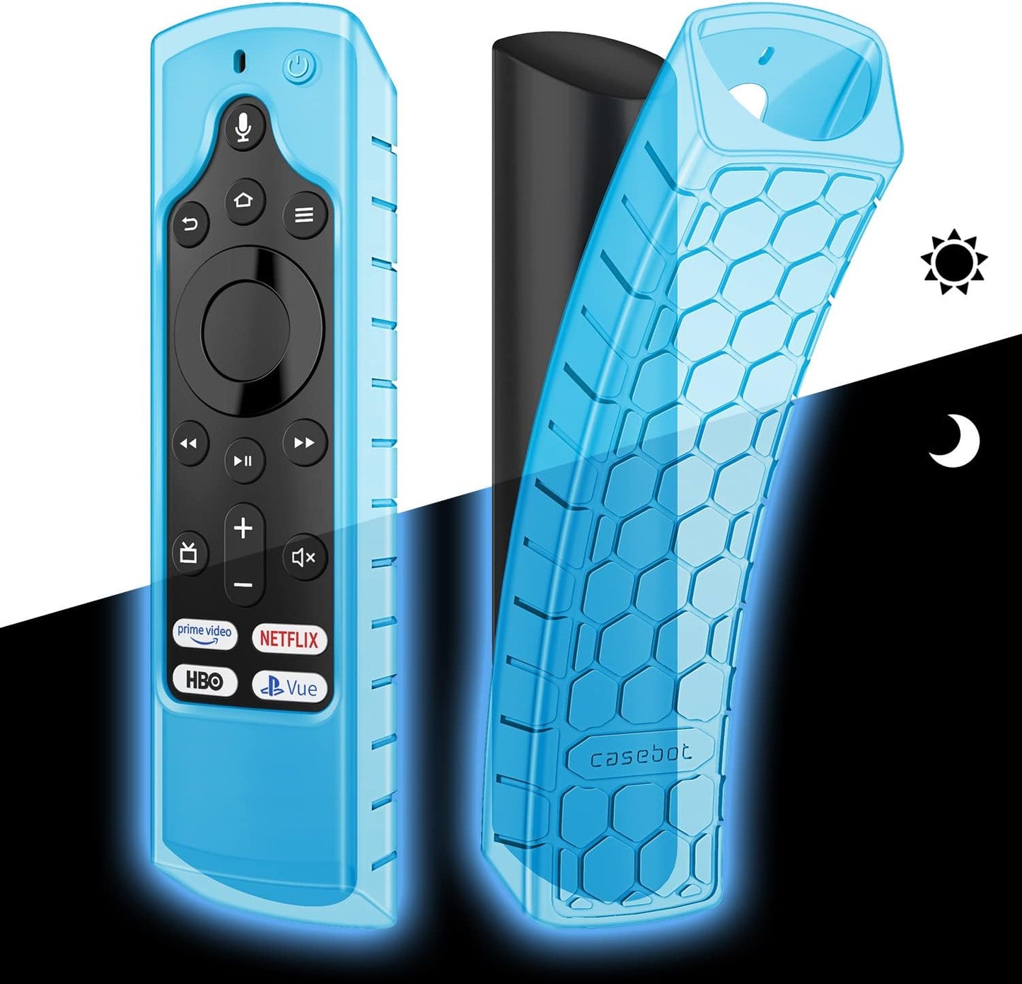 Anti-Slip Silicone Remote Cover - Blue-Glow