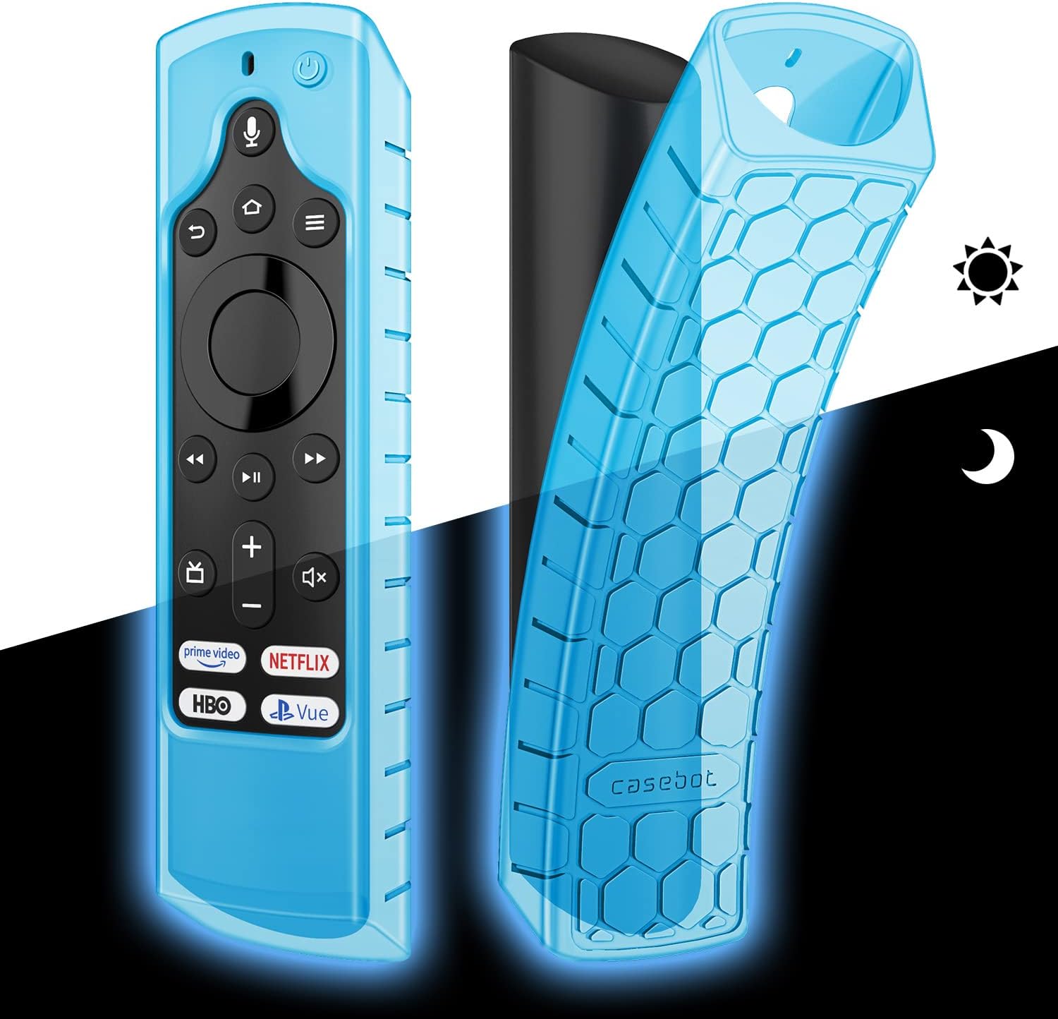 Anti-Slip Silicone Remote Cover - Blue-Glow