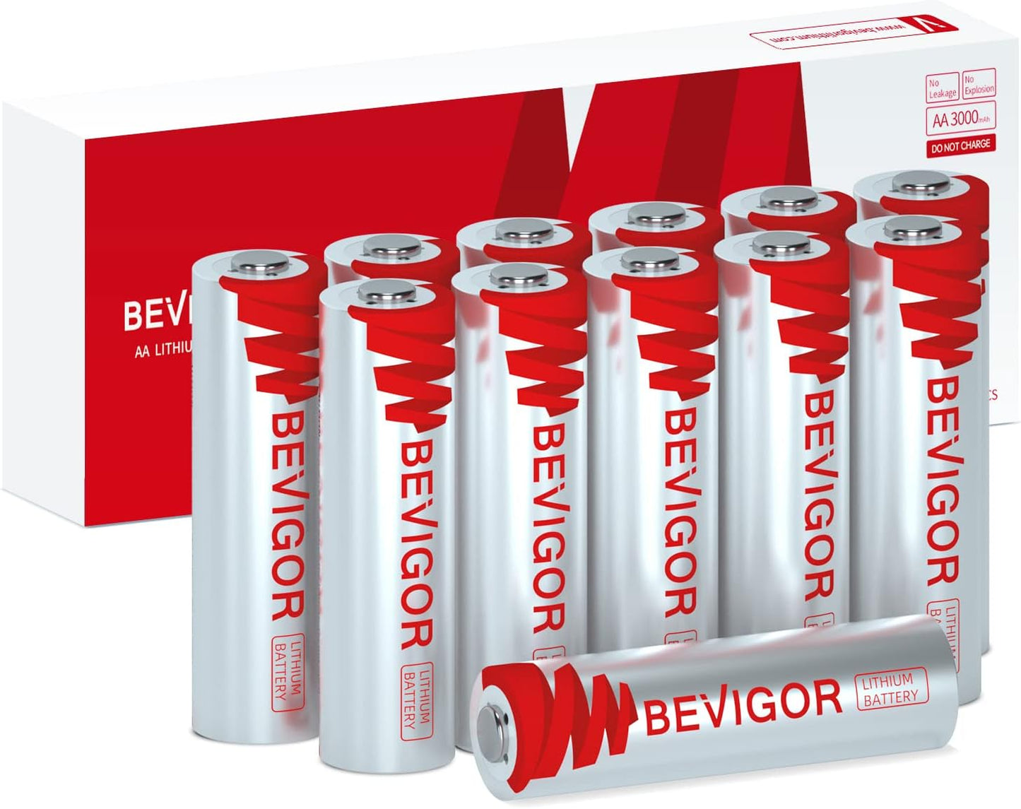 BEVIGOR AA Lithium Batteries 12Pk - Long-Lasting Power!
