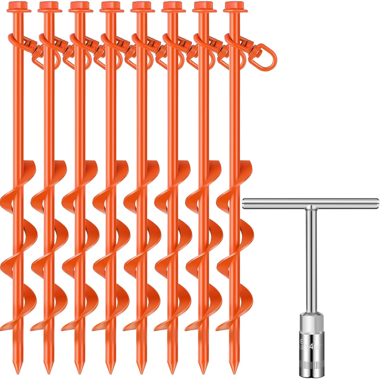8 Pcs Heavy Duty Ground Anchors for Tents and Trampolines