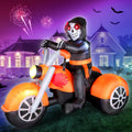 6 FT Halloween Inflatable Skeleton Ghost on Motorcycle - Quick Set-Up