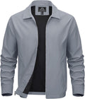 Men's Lightweight Zip Up Windbreaker Jacket - Laydown Collar Light