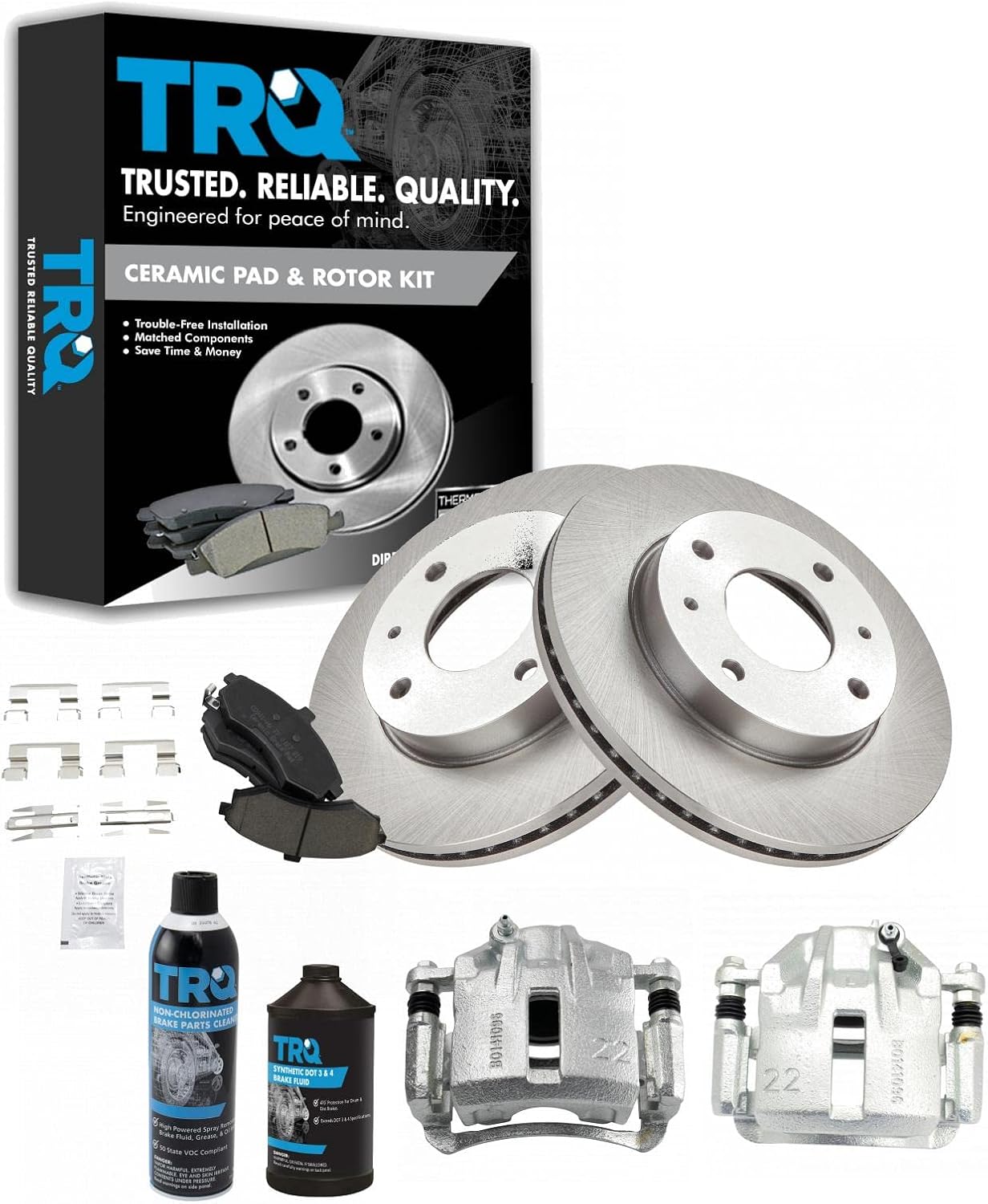 TRQ Front Brake Pad & Rotor Kit for 2002-2005 Hyundai Elantra