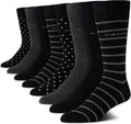 Calvin Klein Mens Dress Socks - 8 Pack Breathable Cotton Blend Crew