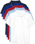 Boys Multipack Short Sleeve Pique Polo 5-Pack - Cotton Schoolwear