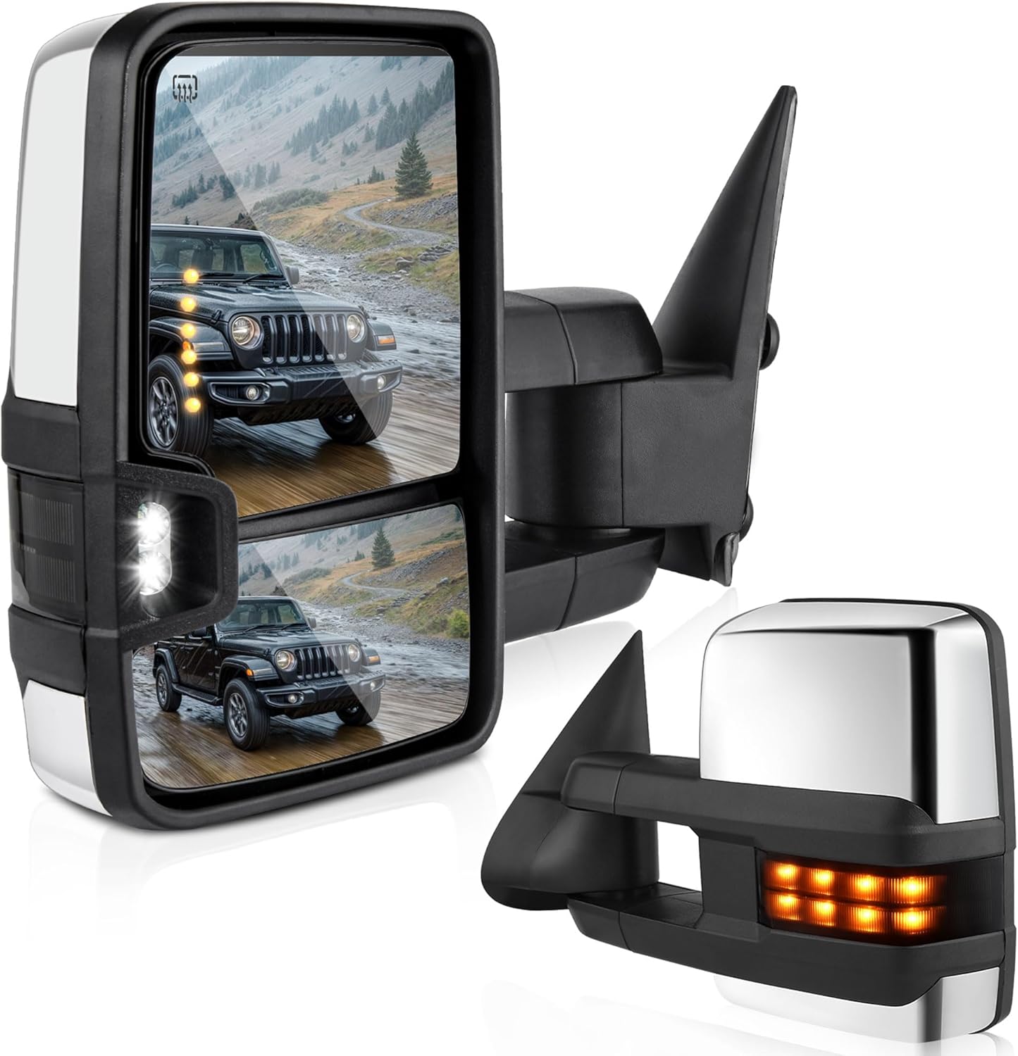 DWVO Towing Mirrors for Chevy/GMC 2003-2007 Models with Heat
