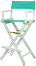 Casual Home Director's Chair White Frame Teal Canvas - Bar Height