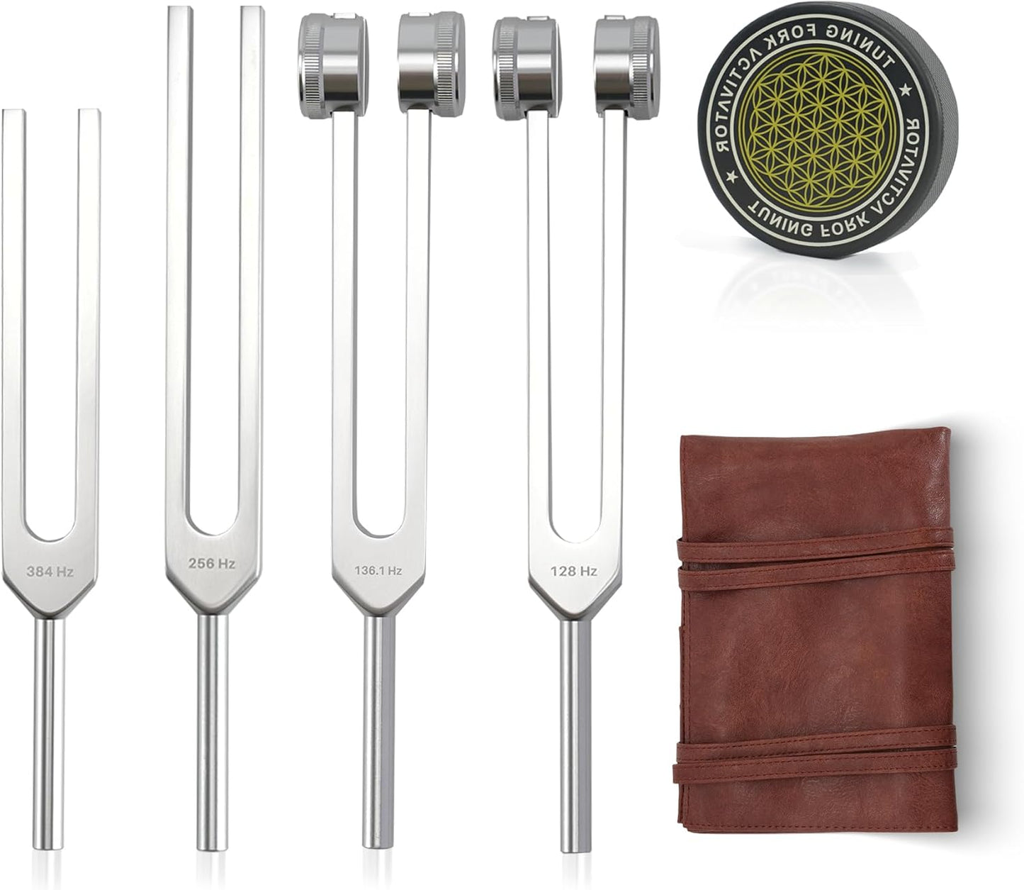 Tuning Forks for Healing Set with Activator in Red Pouch