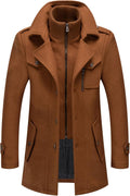 Men's Wool Blend Peacoat with Removable Zipper for Style and Warmth