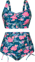 Plus Size Two Piece Swimsuit Set Twist Front Bikini - Flattering Fit