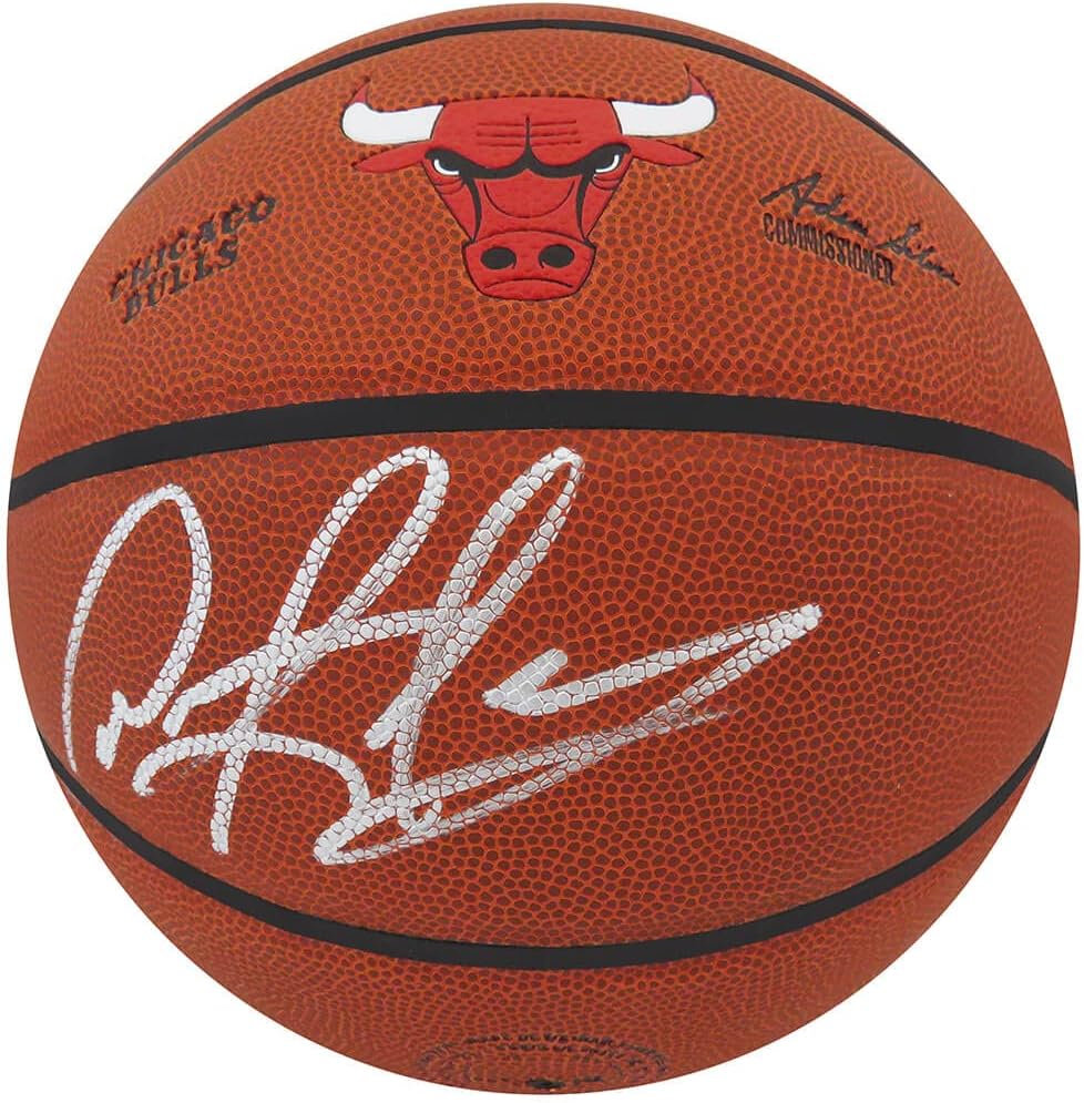 Dennis Rodman Signed Wilson Bulls Logo Basketball with COA