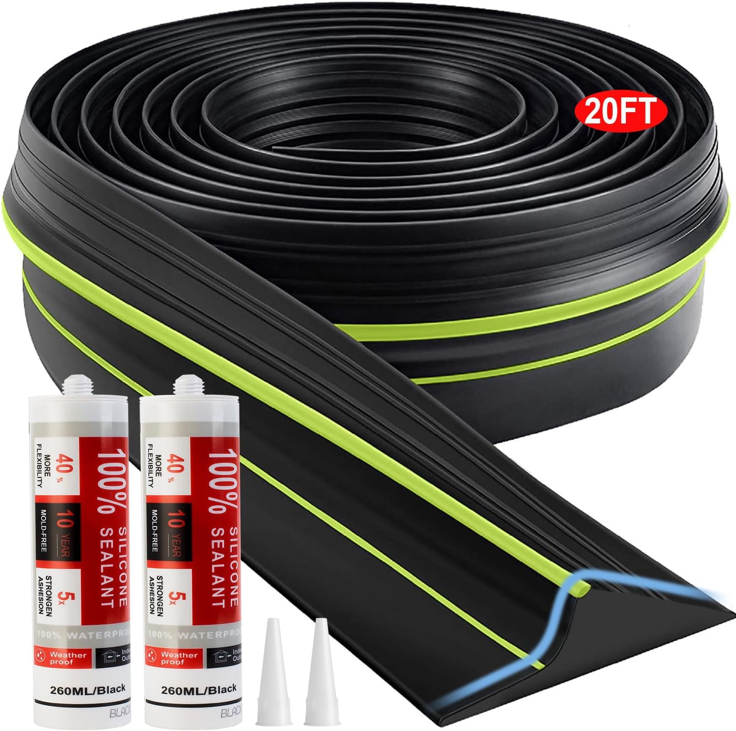 Jin&Bao Universal Garage Door Threshold Seal Strip for Weatherproofing