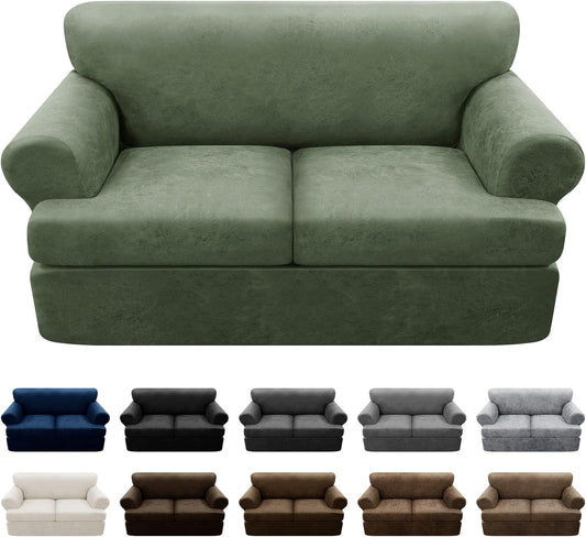 3-Pieces T Cushion Loveseat Slipcovers for Stylish Protection
