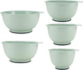 KitchenAid Classic Mixing Bowls Set of 5, Pistachio - Stable Nesting