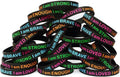 I Am Strong Brave Loved Enough Wristbands - 50 Silicone Bracelets