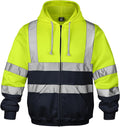 Hi Vis Men's Solid Color Reflective Visibility Sweatshirts Pullover in