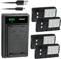 NP-55H 4-Pack 2650mAh Batteries with LTD2 USB Charger - Portable Power