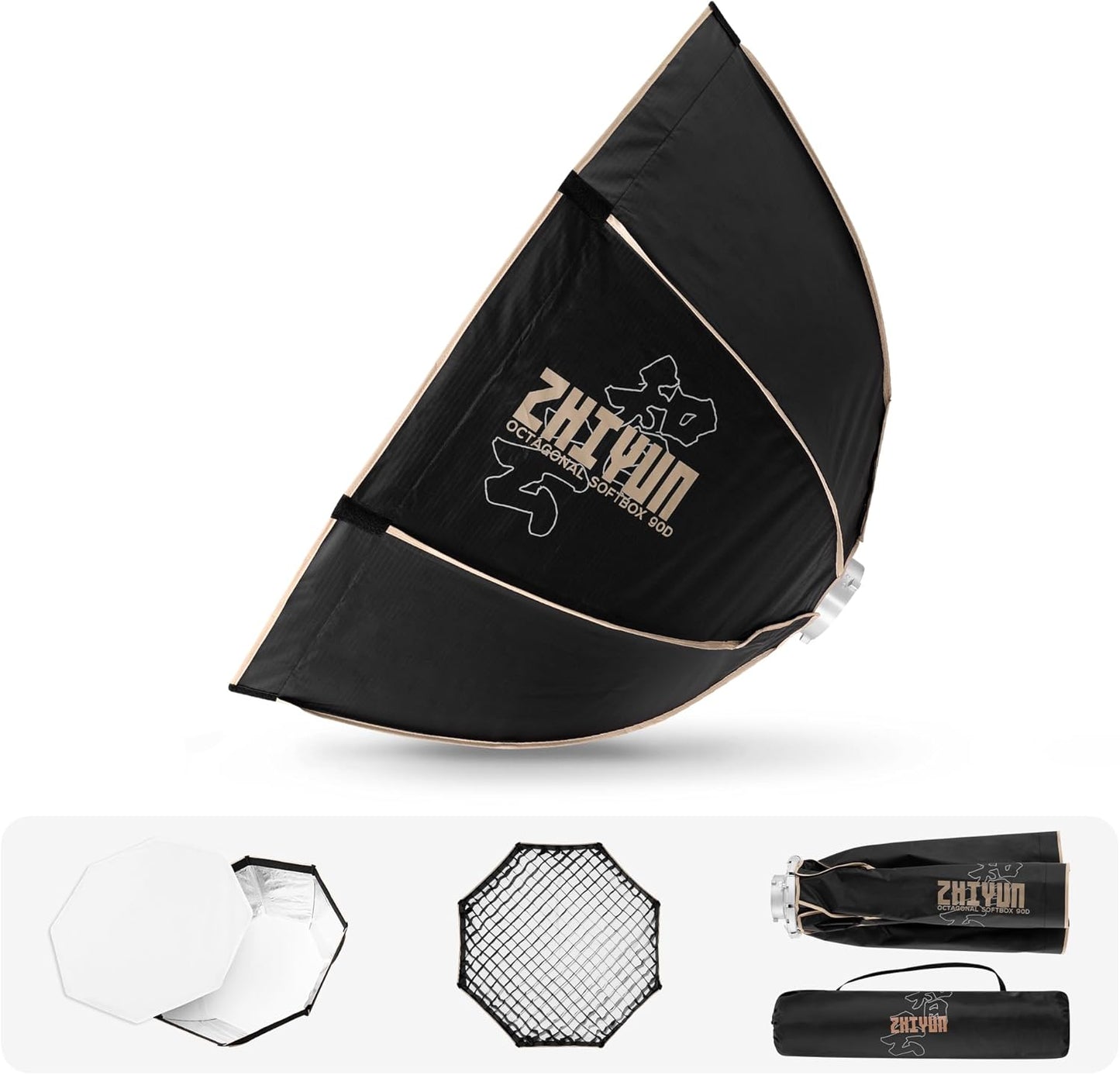 ZHIYUN 35in Octagonal Softbox with Honeycomb Grid for Lighting