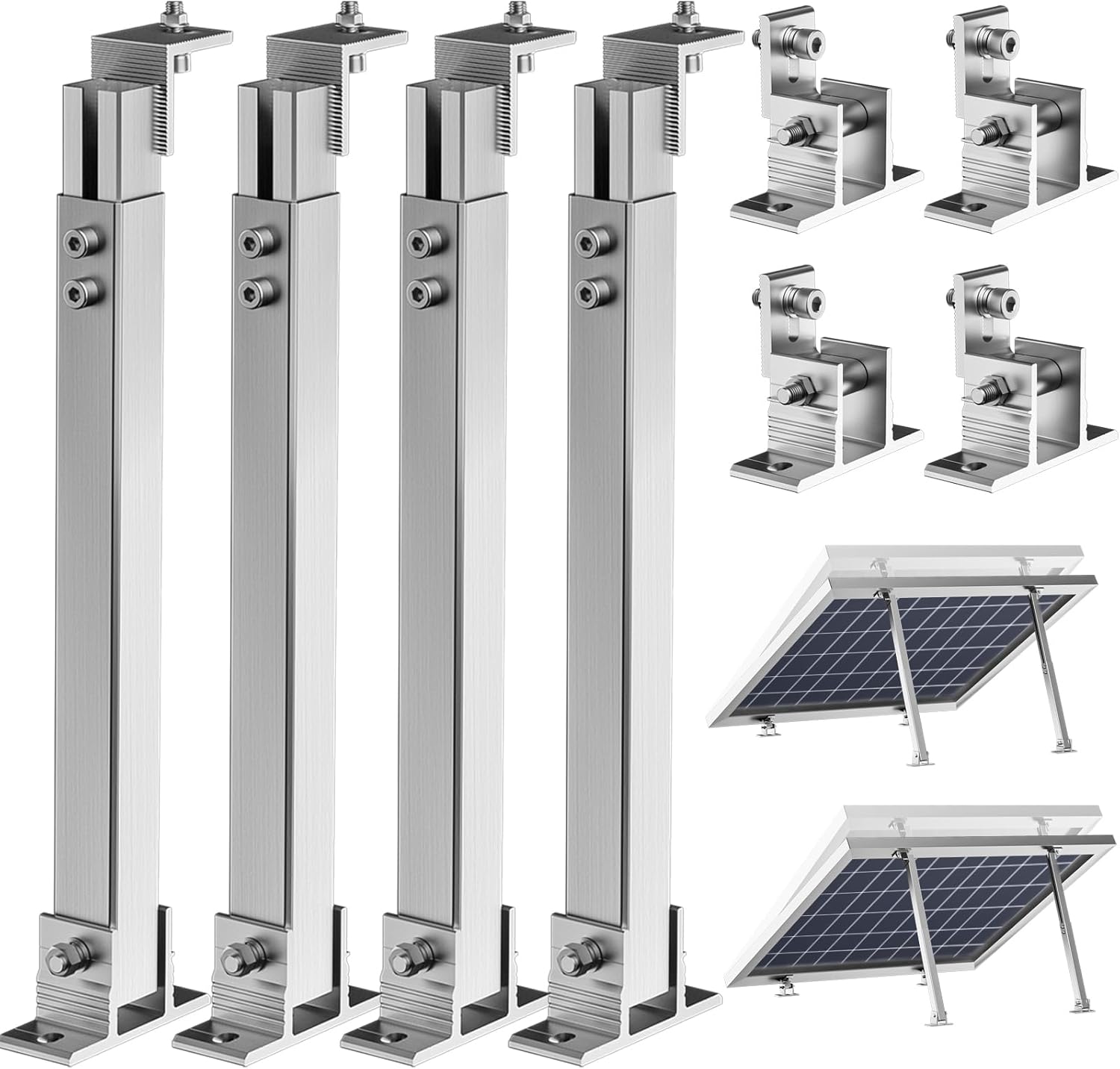 Adjustable Solar Panel Tilt Mount Brackets for Roof and Boat
