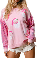 Women Christmas Sequined Long Sleeve Sweatshirt - Sparkly Holiday tree