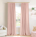 100% Blackout Curtains 84 in Blush Pink - Thermal Linen Panels