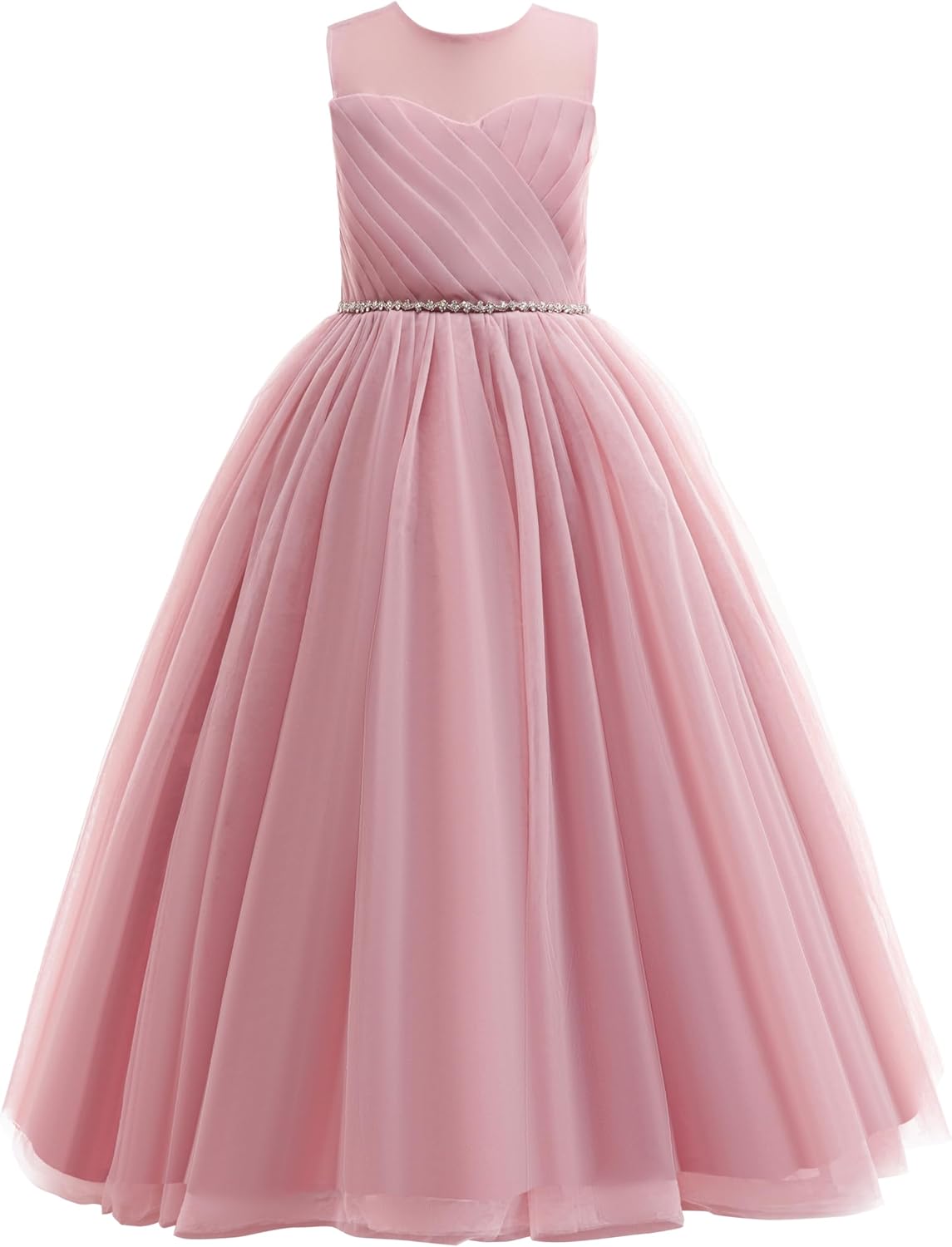 Glamulice Flower Girl Wedding Dress Tulle Long A Line Gown