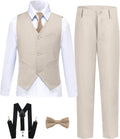 Boy's 7 Piece Slim Fit Tuxedo for Special Events and Formal Occasions