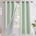 YoungsTex Sage Green Linen Blackout Curtains for Home Decor