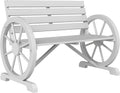 Outsunny 41 in Wooden Wagon Wheel Bench - Rustic Outdoor Seating