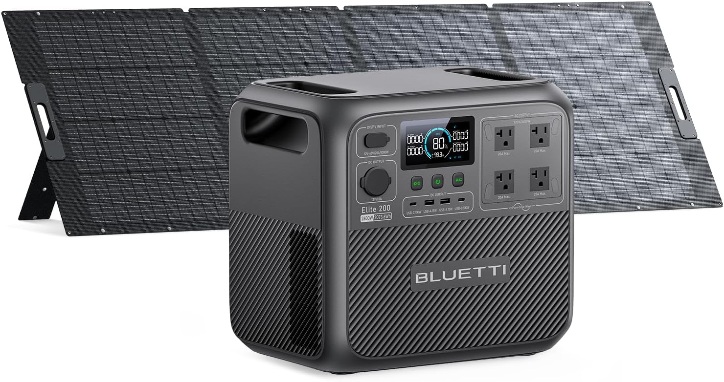 BLUETTI Elite 200 V2 Solar Generator for Camping and Off-grid