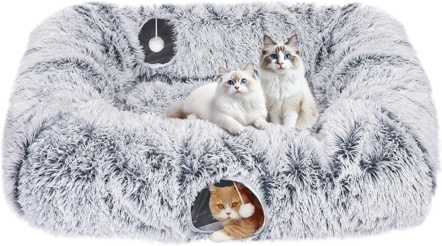 Extra Large Cat Tunnel Bed for Indoor Cats and Small Pets