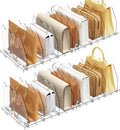 SPACEKEEPER Adjustable Shelf Divider for Closet 2 Pack - Clear Purse
