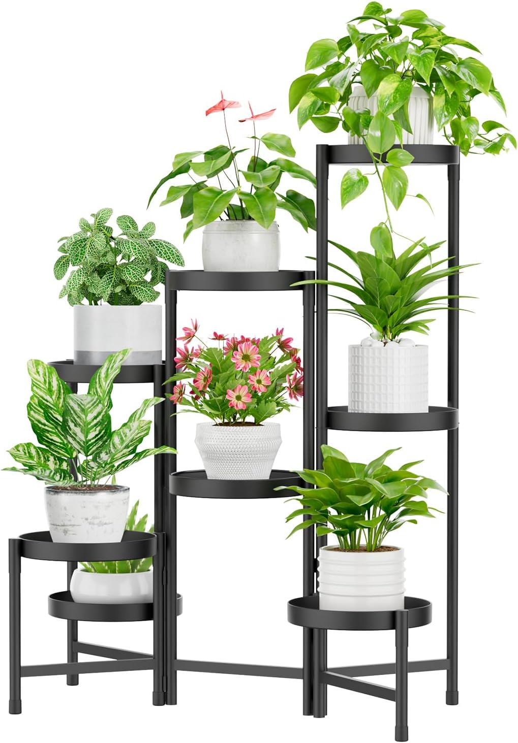 iDavosic.ly Plant Stand Indoor Outdoor, 8 Tier Metal Flower Rack