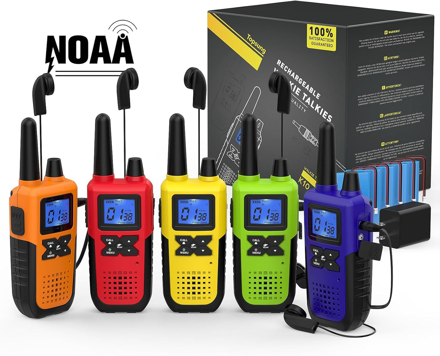 Walkie Talkies Rechargeable Long Range with Earpiece for Adventure