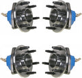 TRQ 4 Piece Wheel Bearing & Hub Assembly Set AWD Compatible