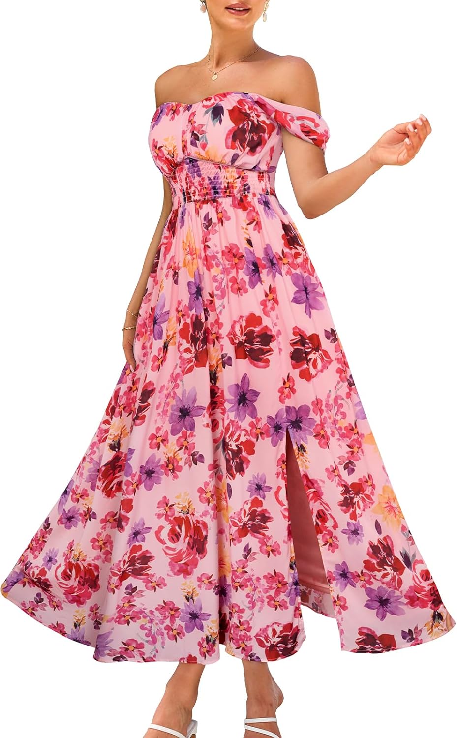 GRACE KARIN Women's Summer Floral Print A Line Maxi Dress