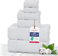 TEXTILOM 100% Turkish Cotton 6 Pc Bath Towel Set - Soft & Absorbent