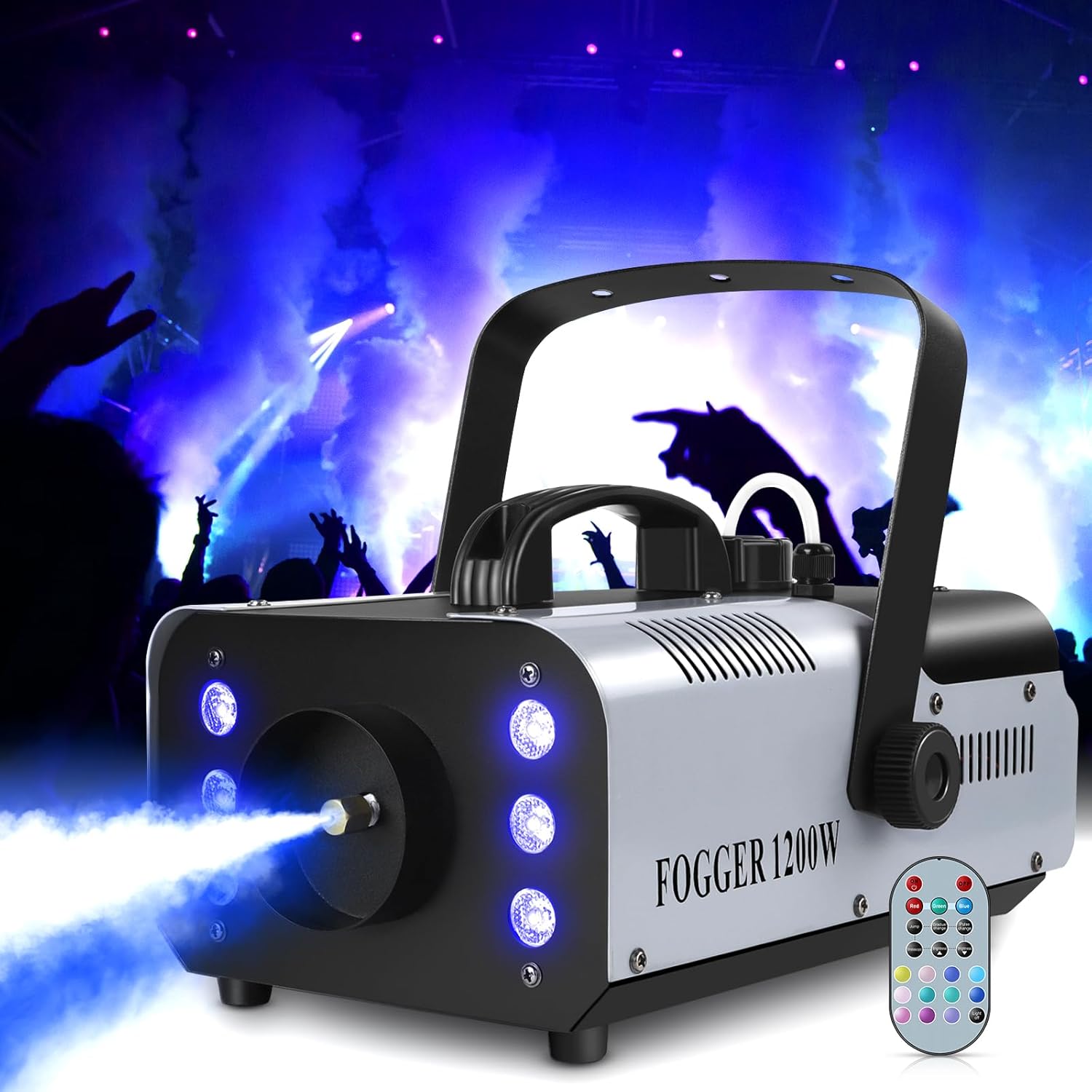 1200W Fog Machine with RGB LEDs for Halloween and Events