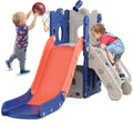 L-Shaped Toddler Slide 7 in 1 Playset Blue Orange - Indoor/Outdoor