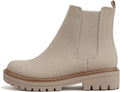 Women Lug Sole Low Heel Chelsea Bootie - Stylish Platform Ankle