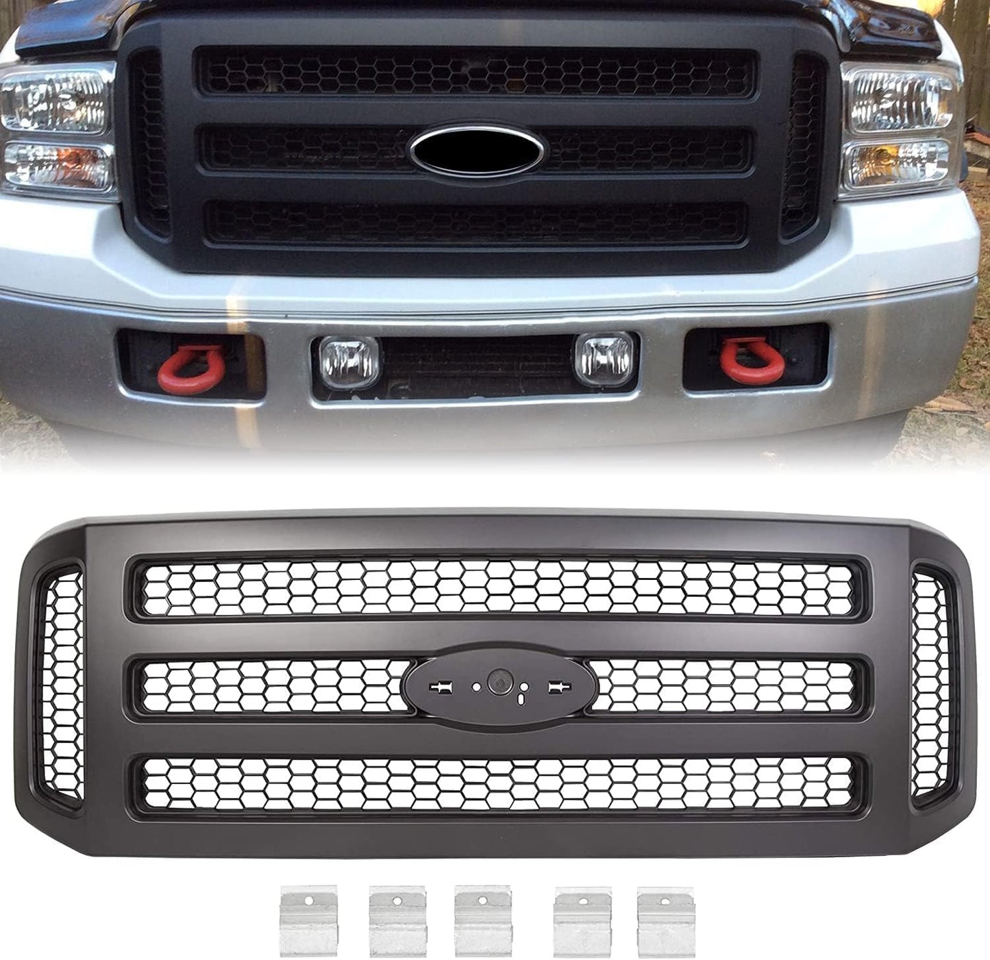 HECASA Front Grille for 2005-2007 Ford F250 F350 F450 F550