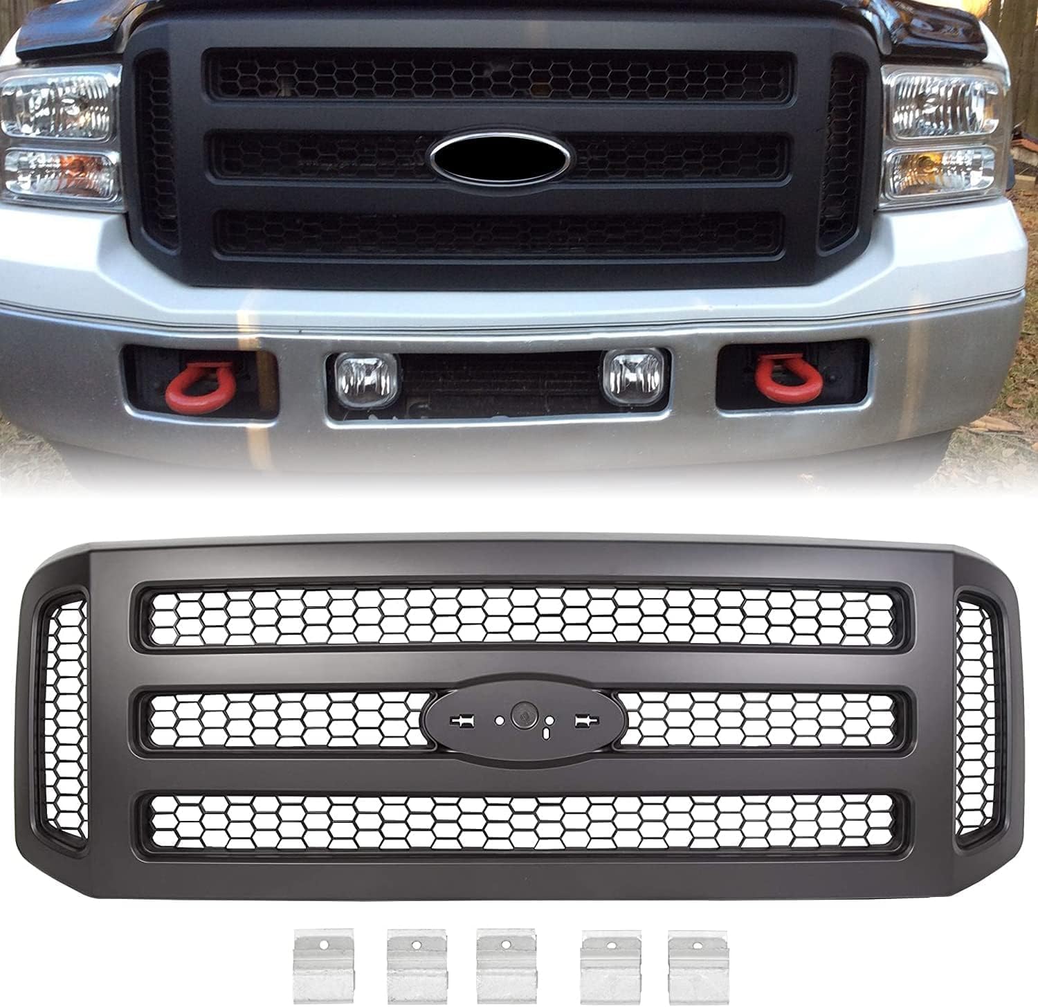 HECASA Front Grille for 2005-2007 Ford F250 F350 F450 F550