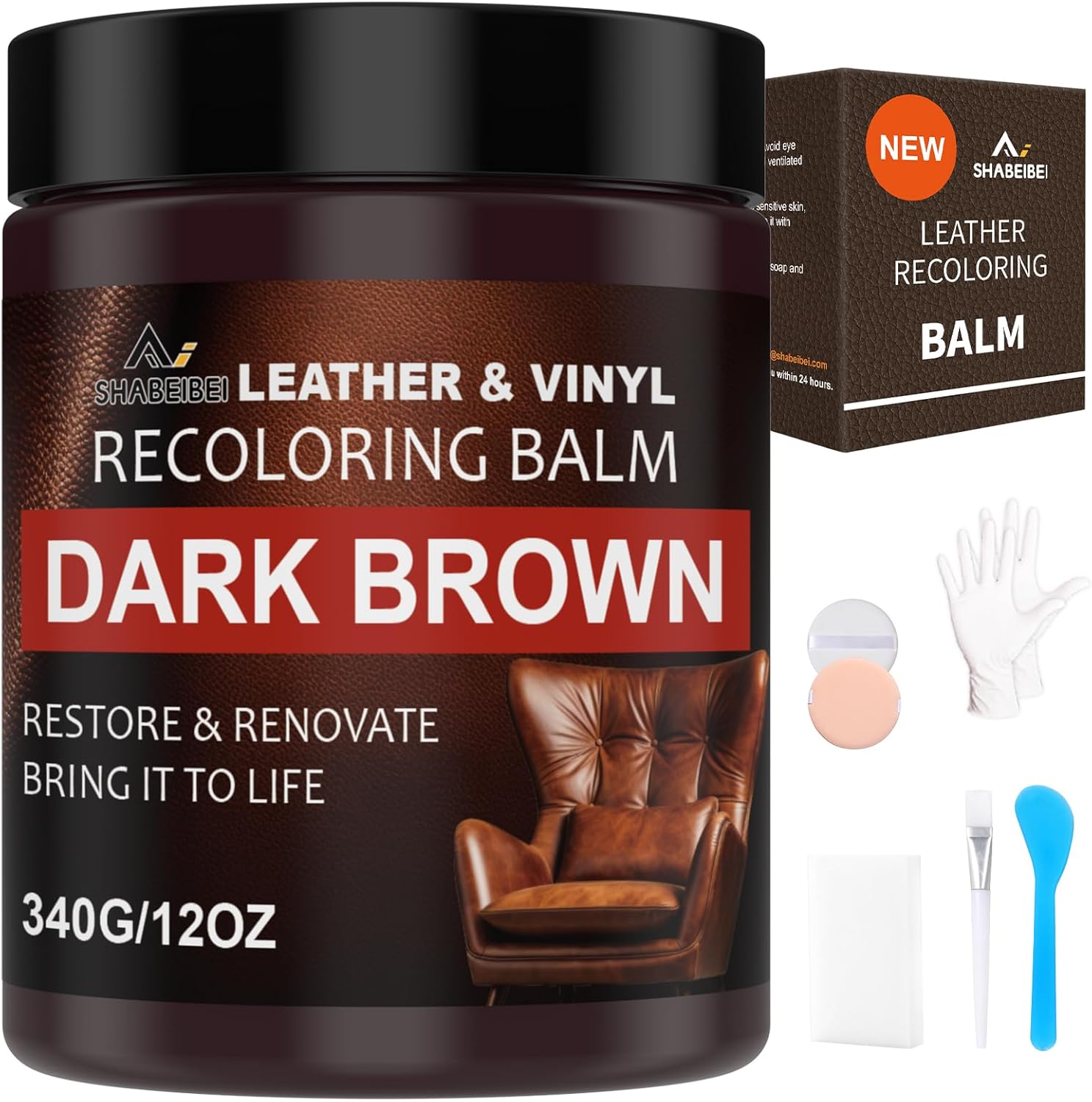 Dark Brown Leather Scratch Repair Balm - Revive Your Leather!