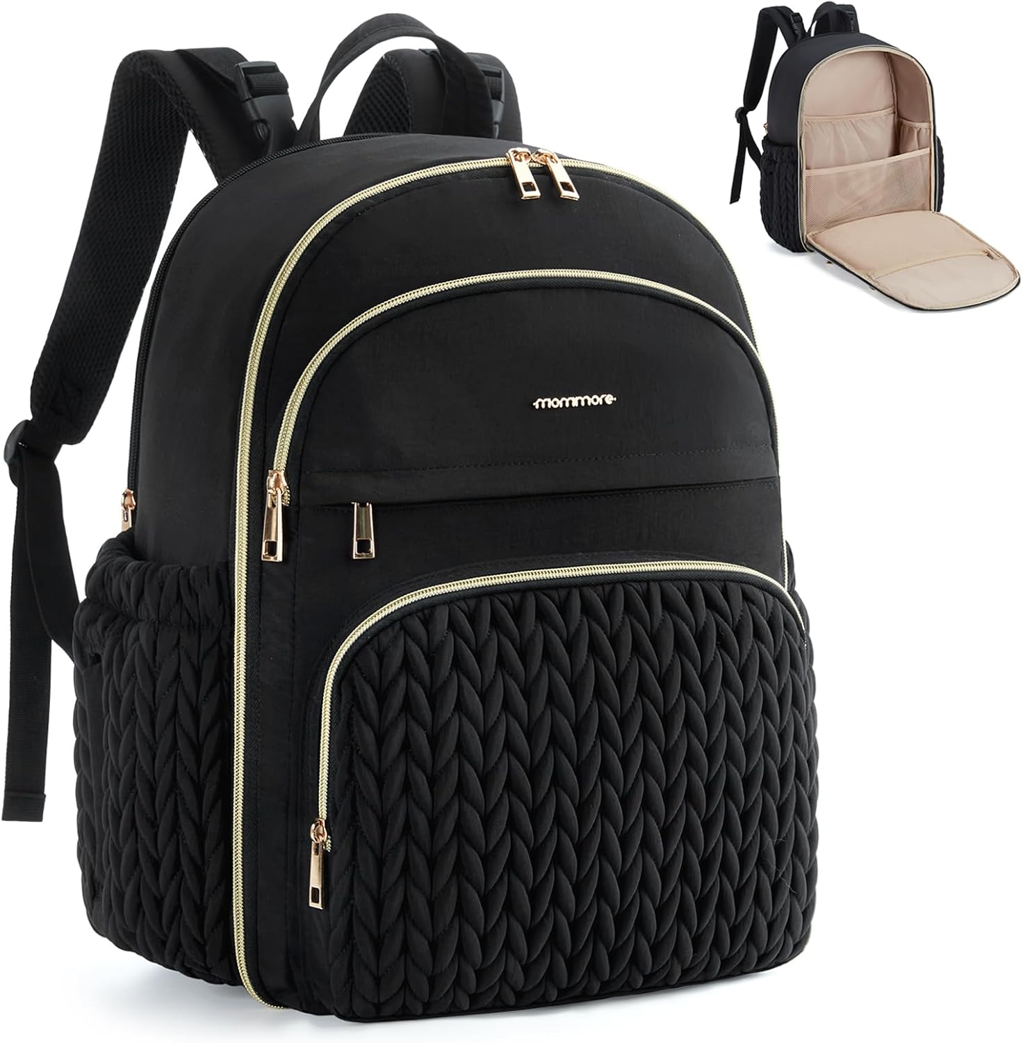 mommore Diaper Bag Backpack with Insulated Pockets for Moms