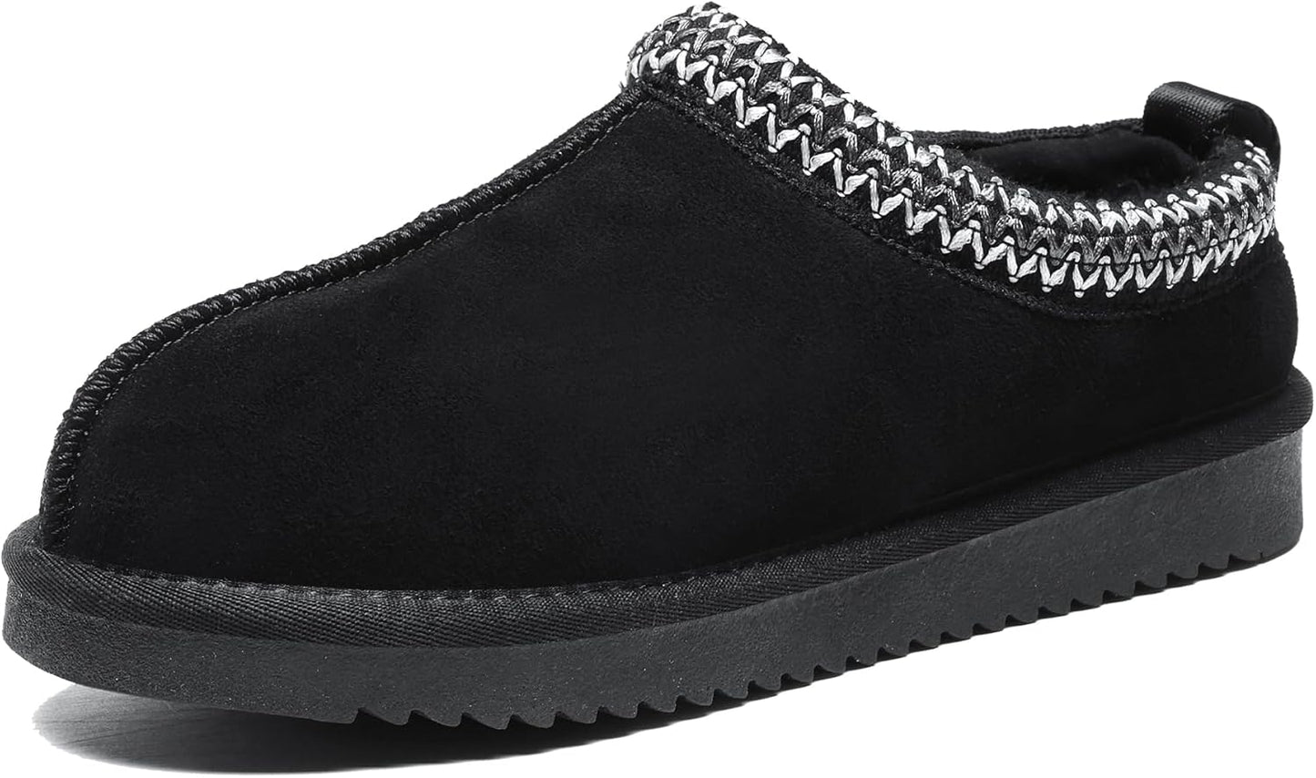 Women's Fuzzy Slippers Genuine Suede Leather Mini Boots