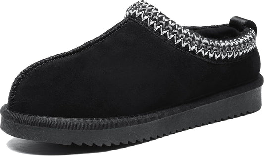 Women's Fuzzy Slippers Genuine Suede Leather Mini Boots