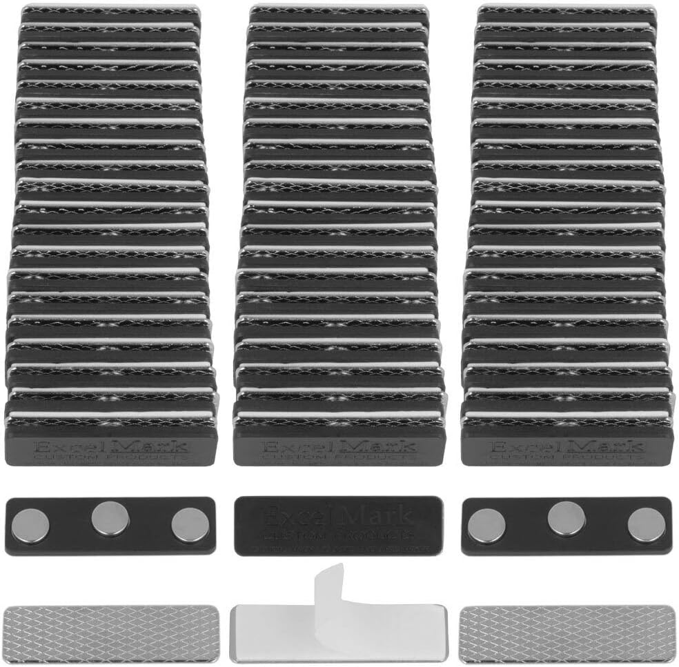 ExcelMark 60 Magnetic Name Badge Holders with Strong Magnets